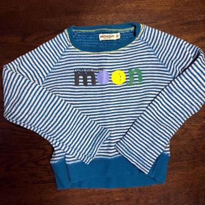 Imps & Elfs teal striped love you sweatshirt